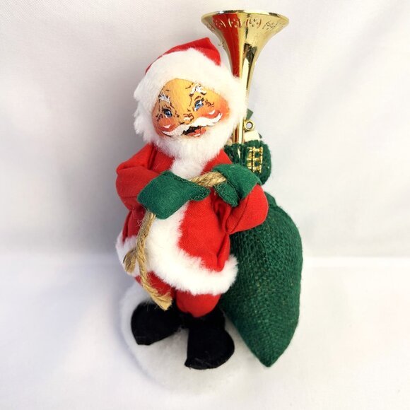 Annalee Santa Claus Doll 1963–1967 Vintage Christmas Decor Felt Figure Tag 8” - Picture 2 of 8